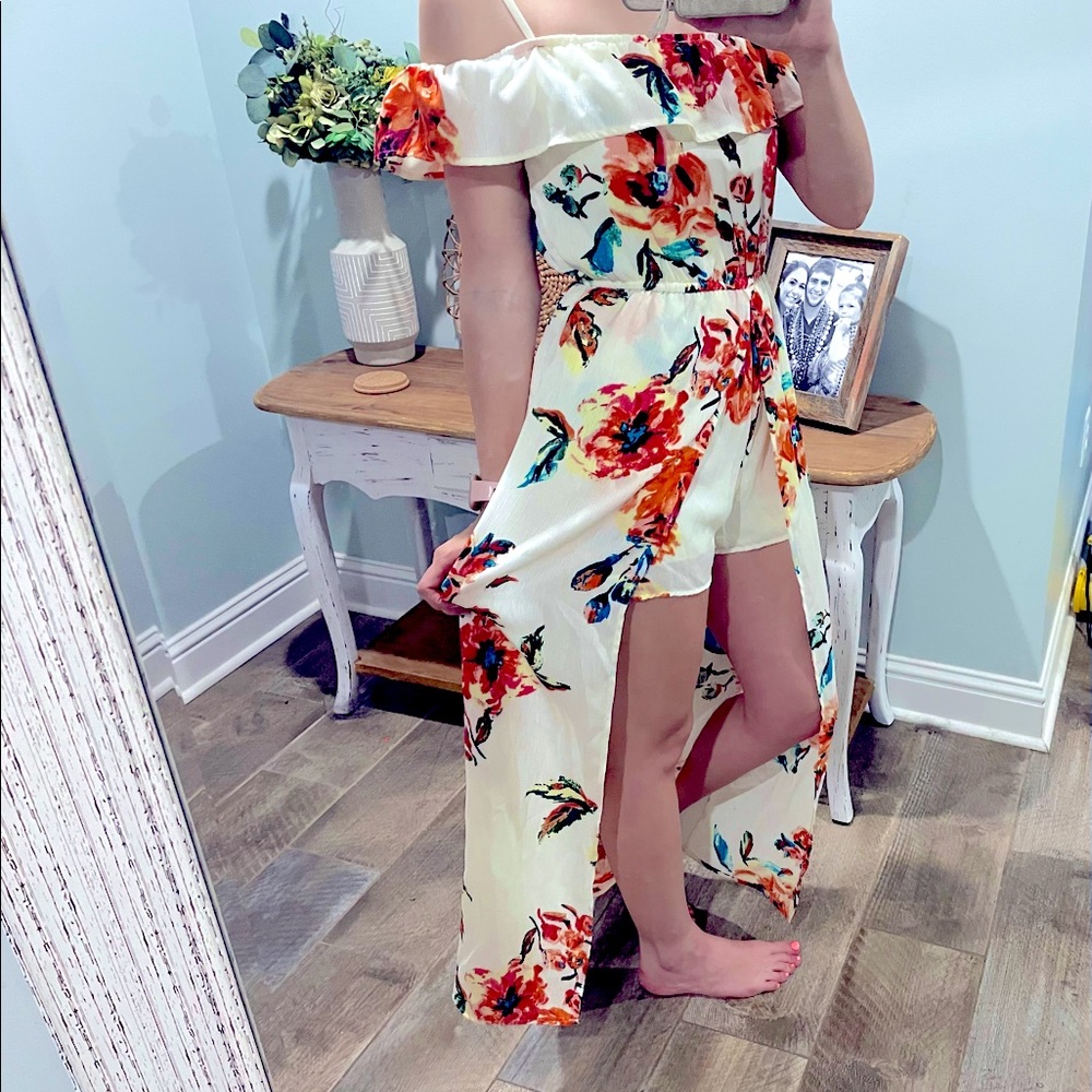 Floral romper maxi skirt
